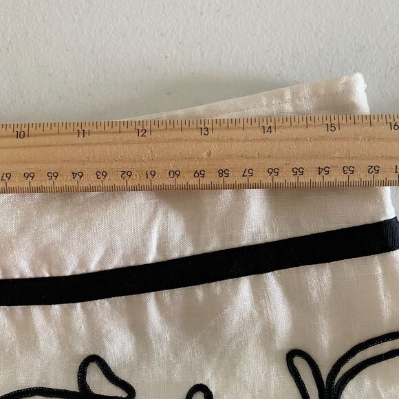 Camille le‎ Vie Linen Black And White A Line Embroidered Skirt Womens Size 8 - Picture 10 of 13